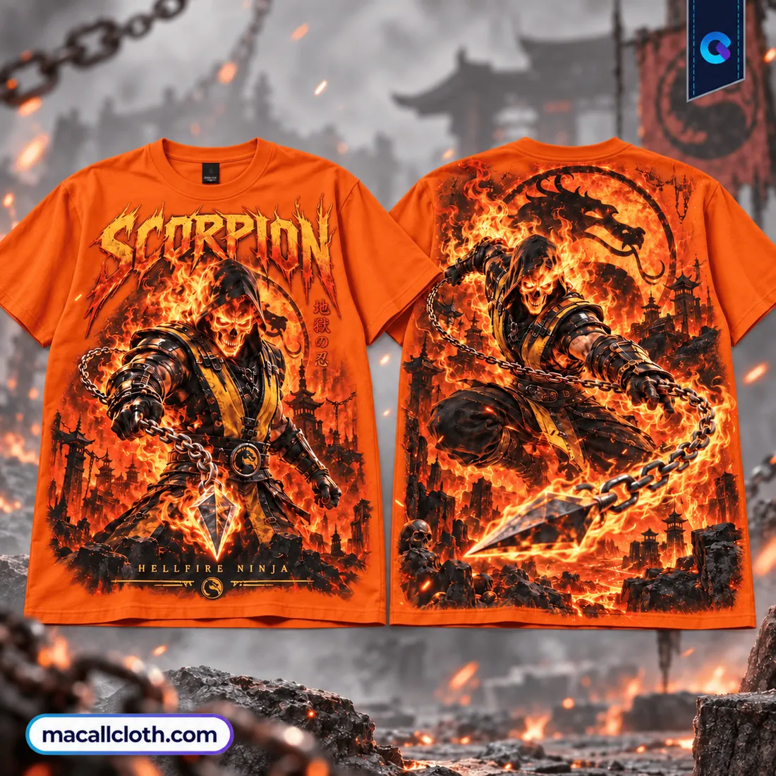Mortal Kombat Scorpion Hellfire Shirt Mortal Kombat Scorpion Hellfire Shirt
