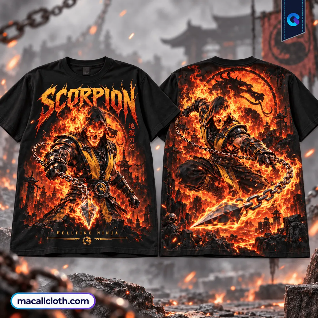 Mortal Kombat Scorpion Hellfire Shirt Mortal Kombat Scorpion Hellfire Shirt