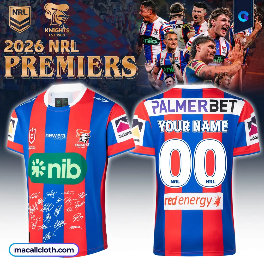 Newcastle Knights Signed 2026 Home Jersey Newcastle Knights Signed 2026 Home Jersey
