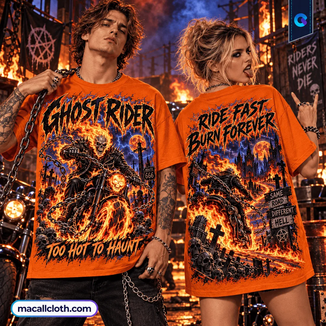 Ghost Rider Flaming Skull Shirt Ghost Rider Flaming Skull Shirt