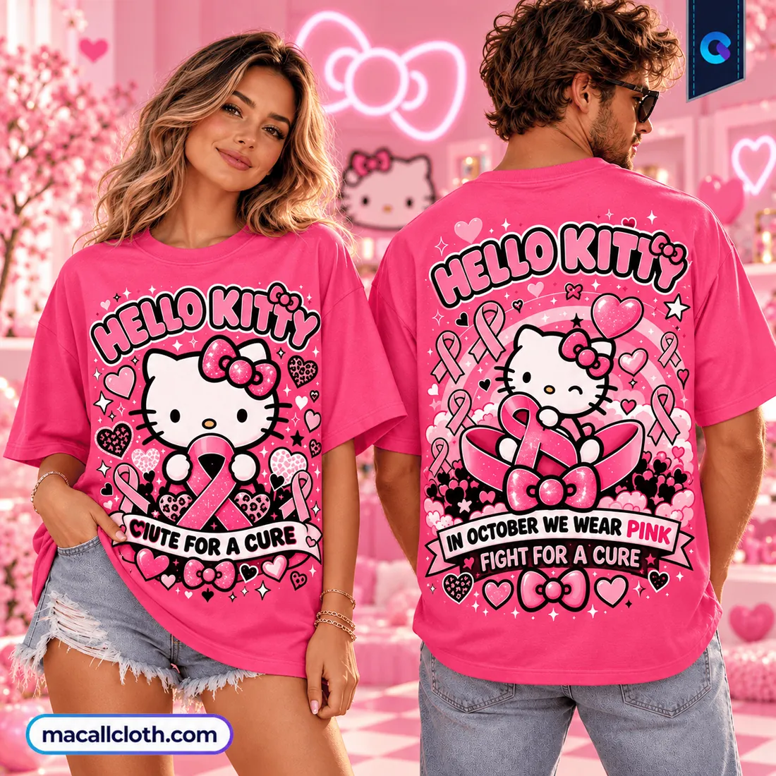 Hello Kitty Pink Ribbon Breast Cancer Shirt Hello Kitty Pink Ribbon Breast Cancer Shirt