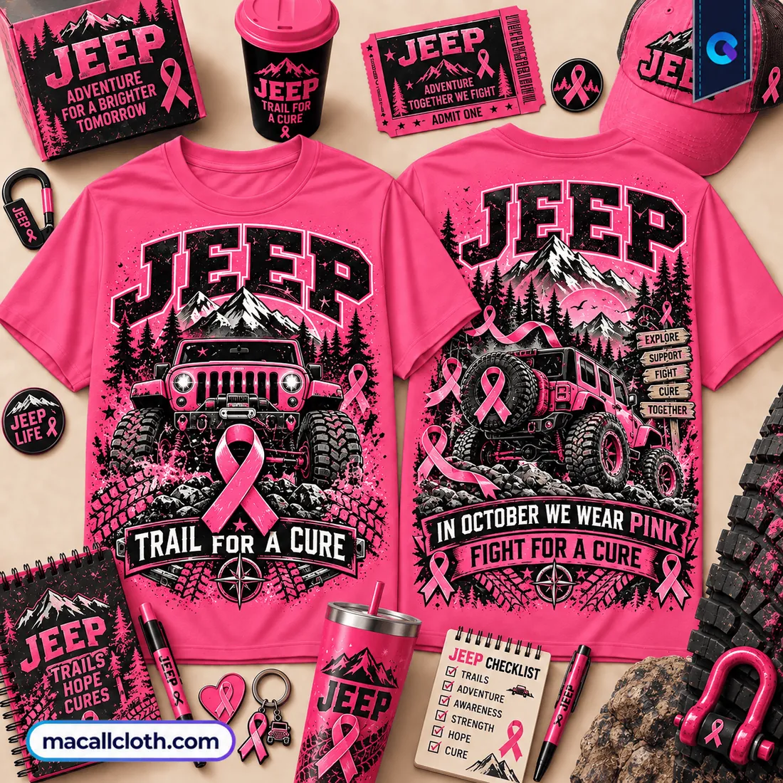 Jeep Pink Ribbon Trail For A Cure Shirt Jeep Pink Ribbon Trail For A Cure Shirt