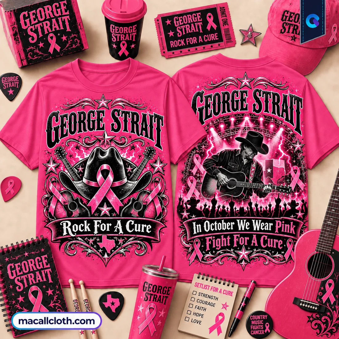 George Strait Pink Ribbon Breast Cancer Awareness Shirt George Strait Pink Ribbon Breast Cancer Awareness Shirt