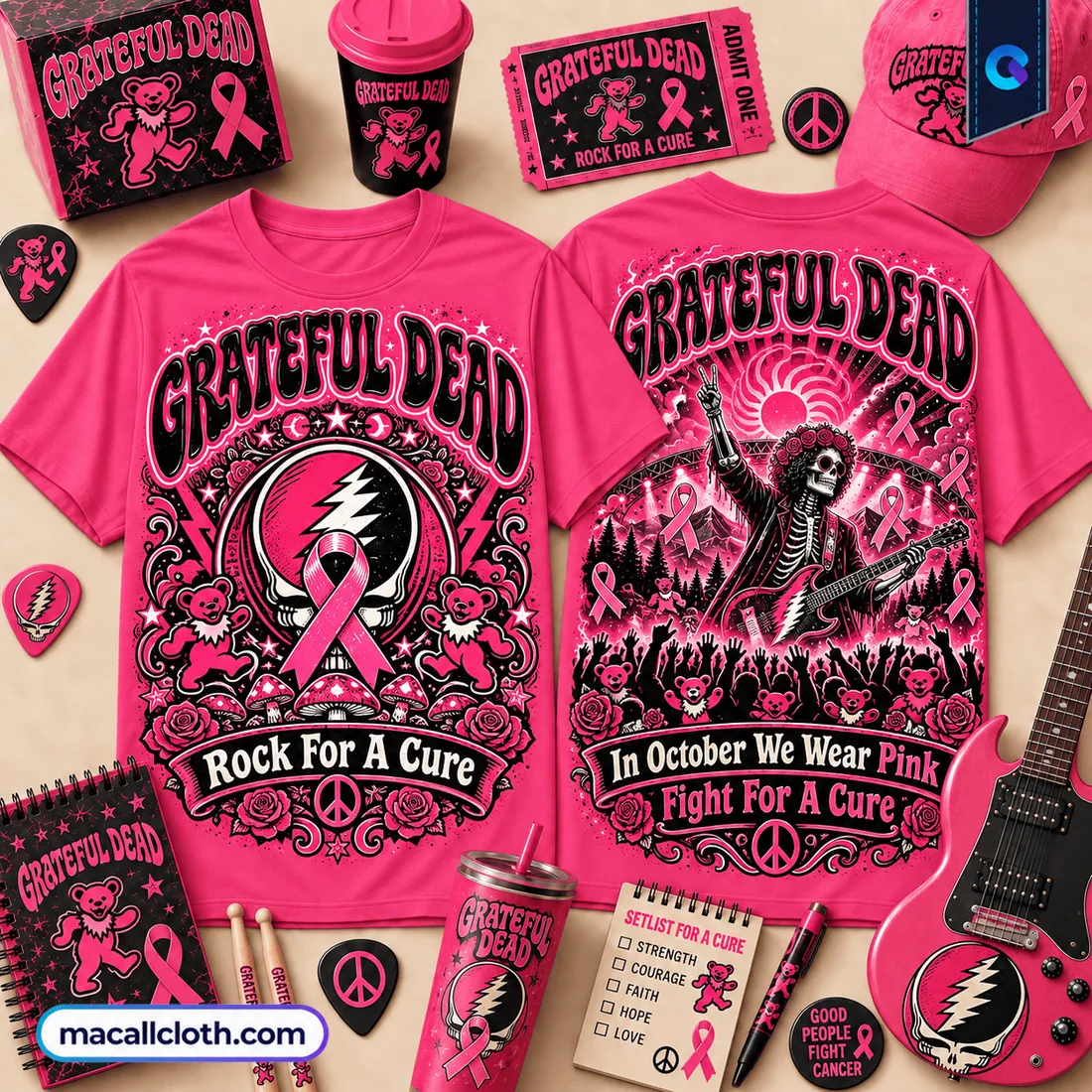 Grateful Dead Breast Cancer Awareness Shirt Grateful Dead Breast Cancer Awareness Shirt