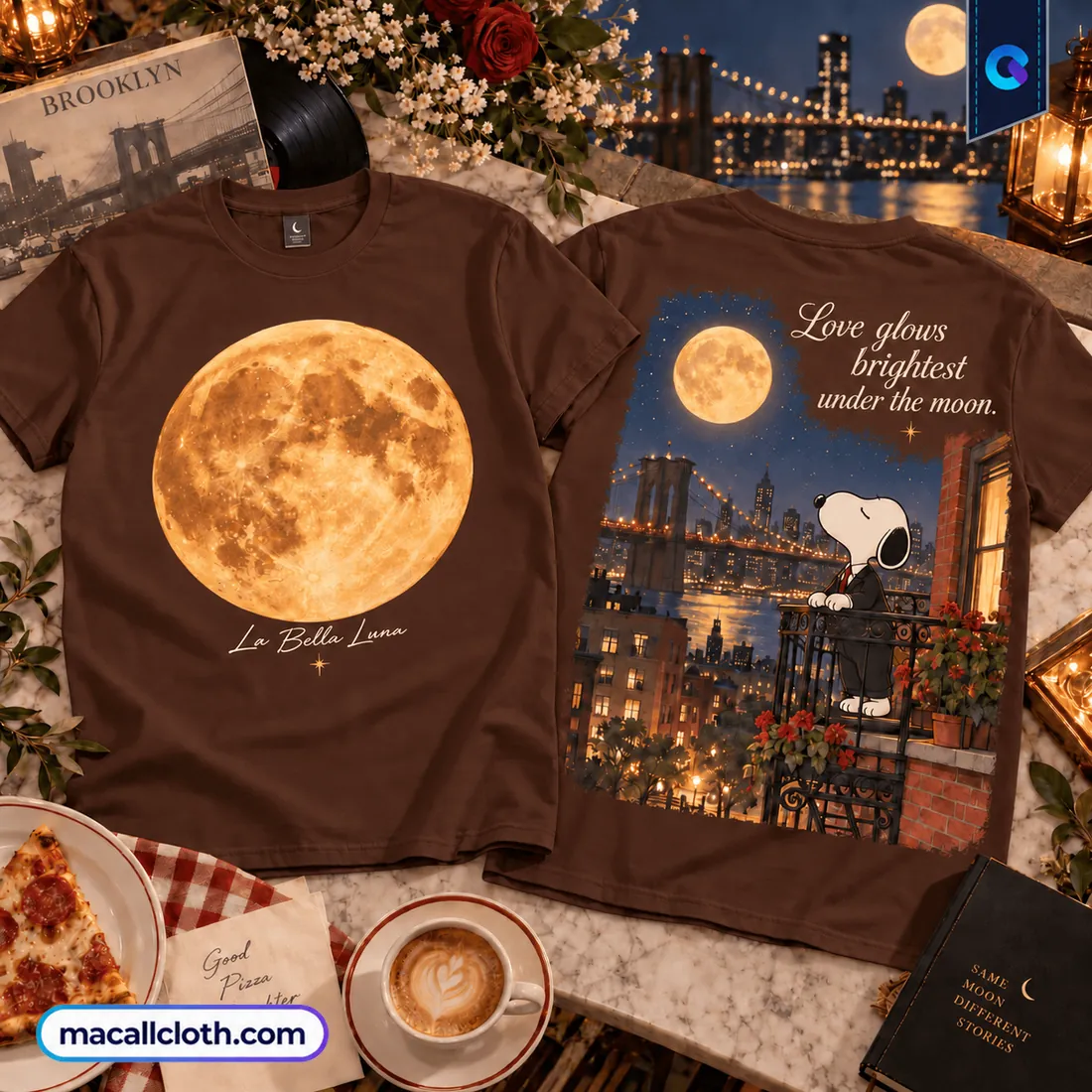 Snoopy Brooklyn Moonlight Brown Shirt Snoopy Brooklyn Moonlight Brown Shirt