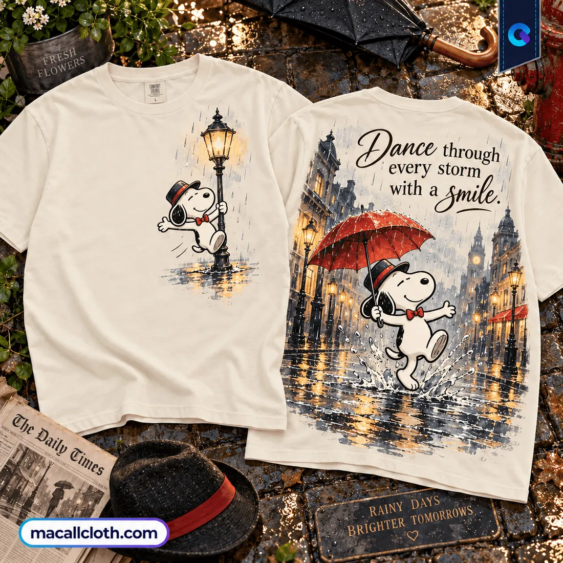 Snoopy Singing In The Rain Brown Shirt Snoopy Singing In The Rain Brown Shirt