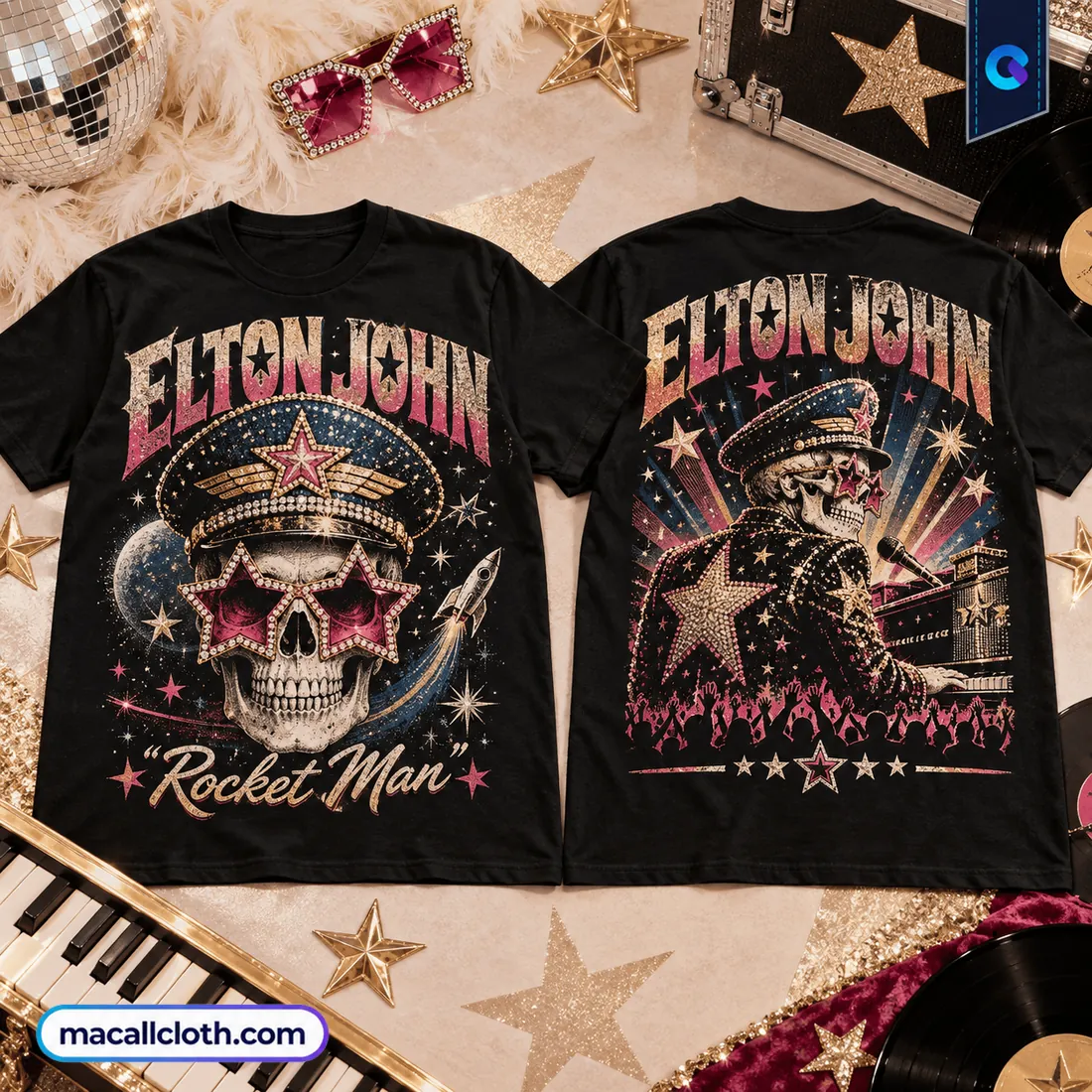 Elton John Rocket Man Skull Shirt Elton John Rocket Man Skull Shirt