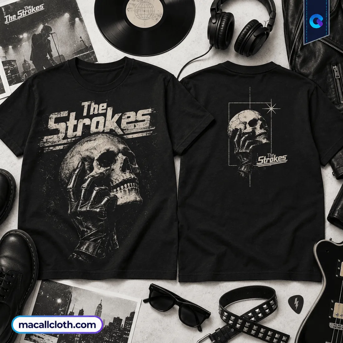 The Strokes Goth Skull Rock Shirt The Strokes Goth Skull Rock Shirt