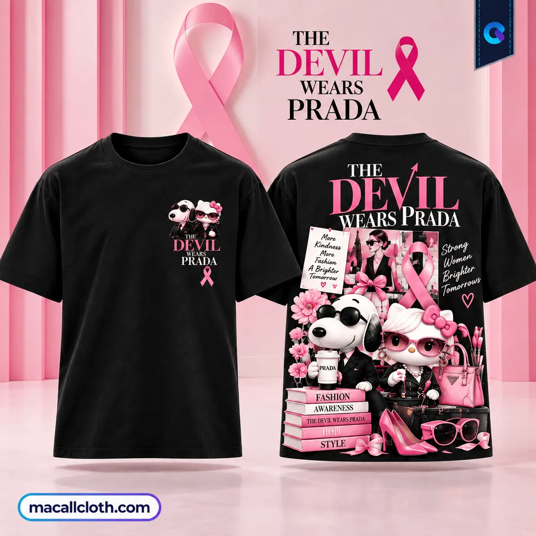 The Devil Wears Prada Snoopy Pink Ribbon Shirt The Devil Wears Prada Snoopy Pink Ribbon Shirt