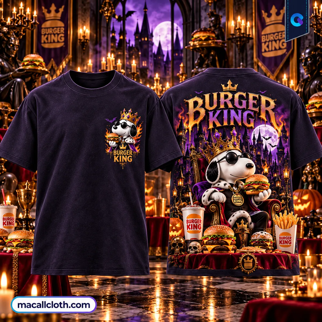 Burger King Snoopy Gothic Purple Shirt Burger King Snoopy Gothic Purple Shirt