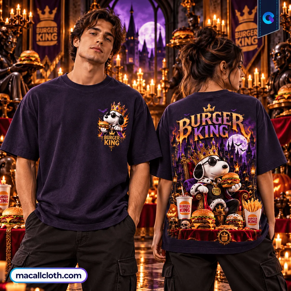 Burger King Snoopy Gothic Purple Shirt Burger King Snoopy Gothic Purple Shirt