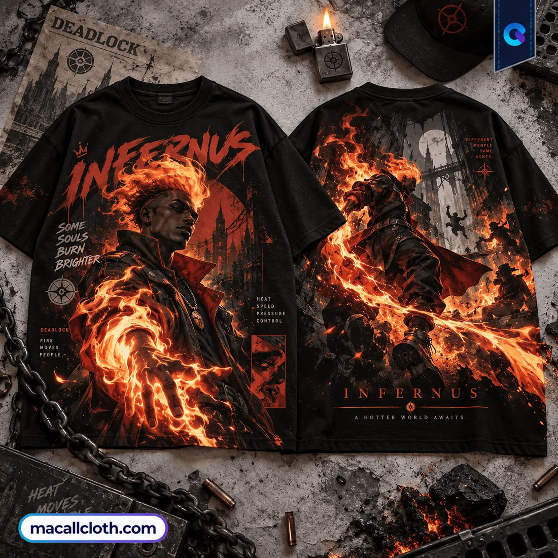Infernus Deadlock Fire Power Shirt Infernus Deadlock Fire Power Shirt