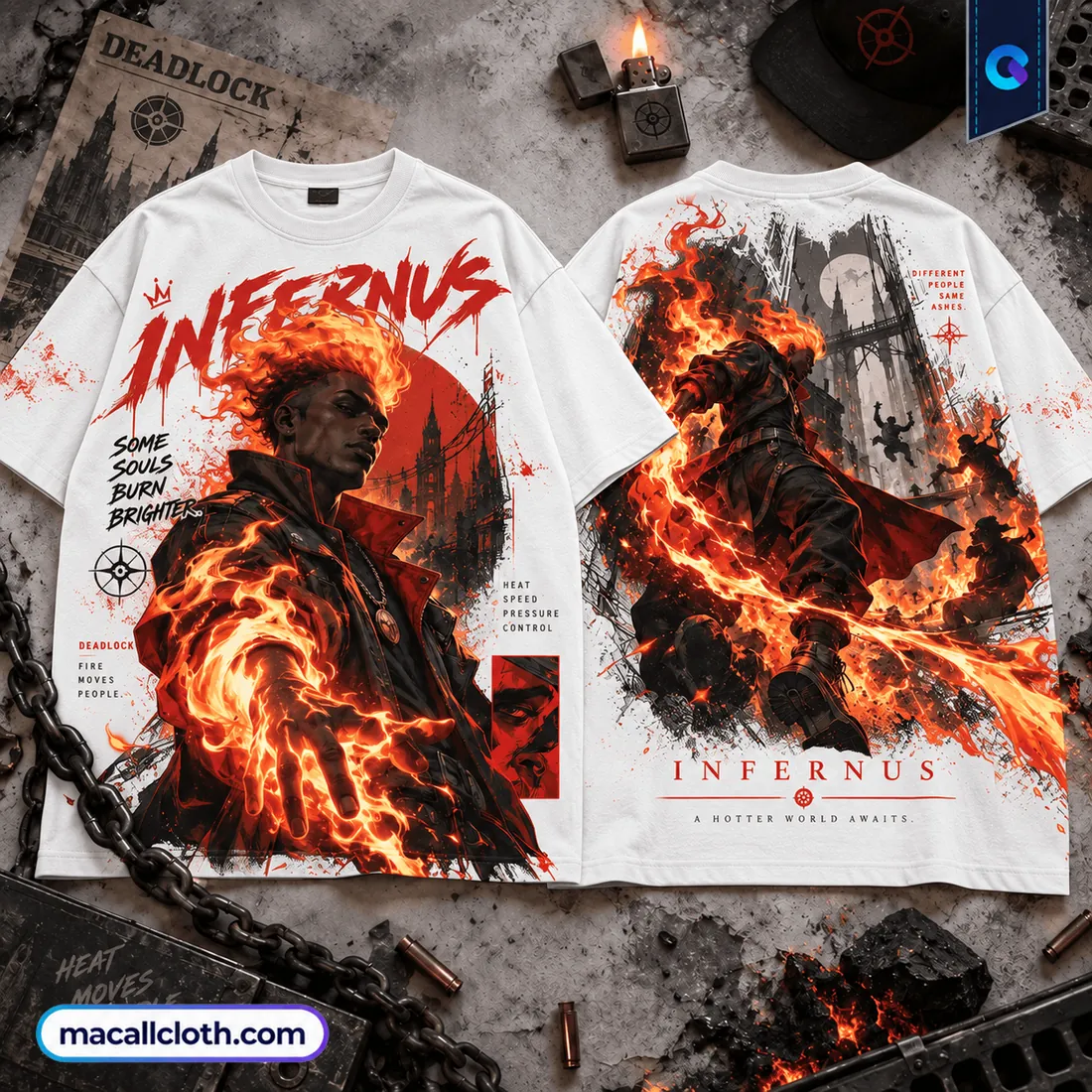 Infernus Deadlock Fire Power Shirt Infernus Deadlock Fire Power Shirt