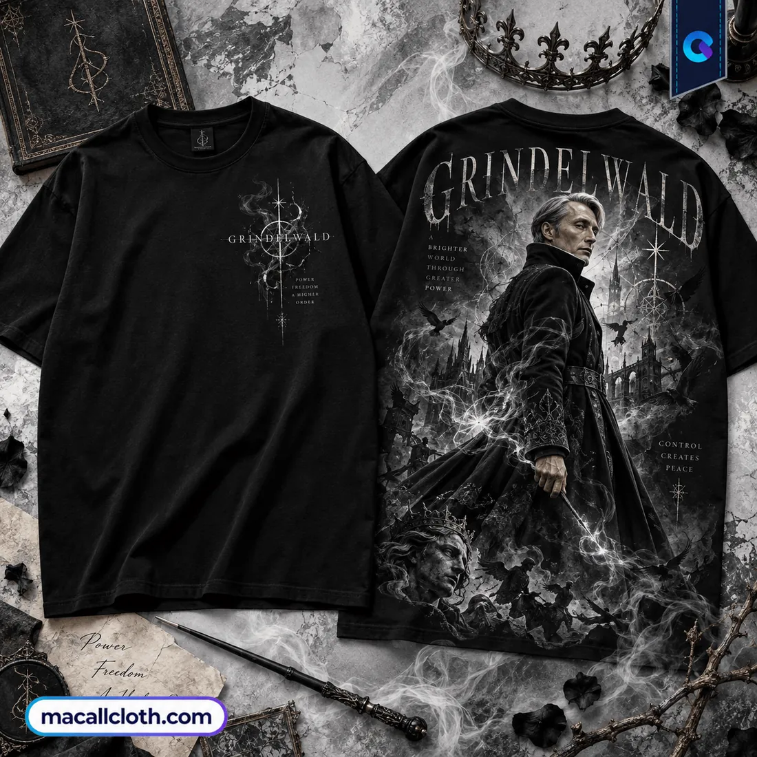 Gellert Grindelwald Dark Wizard Black Shirt Gellert Grindelwald Dark Wizard Black Shirt