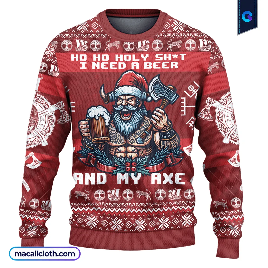 Viking Beer Ugly Christmas Sweater Viking Beer Ugly Christmas Sweater