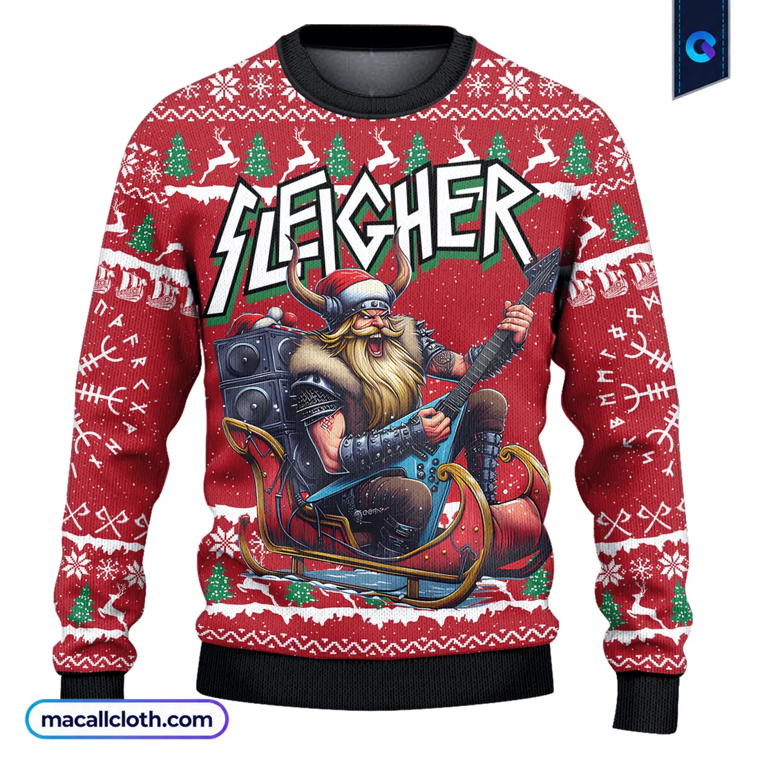 Sleigher Viking Ugly Christmas Sweater Sleigher Viking Ugly Christmas Sweater