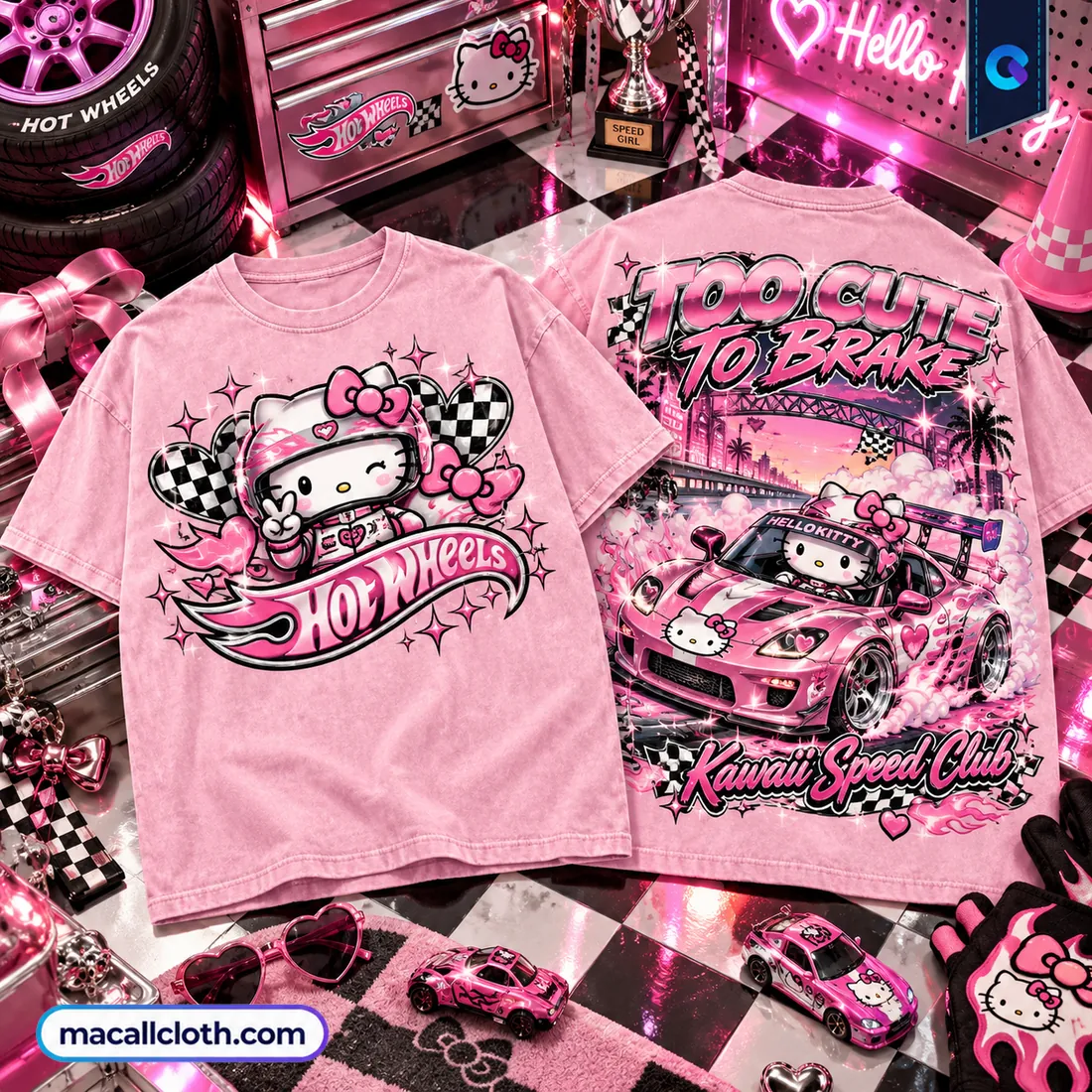 Hello Kitty Kawaii Speed Club Pink Shirt Hello Kitty Kawaii Speed Club Pink Shirt