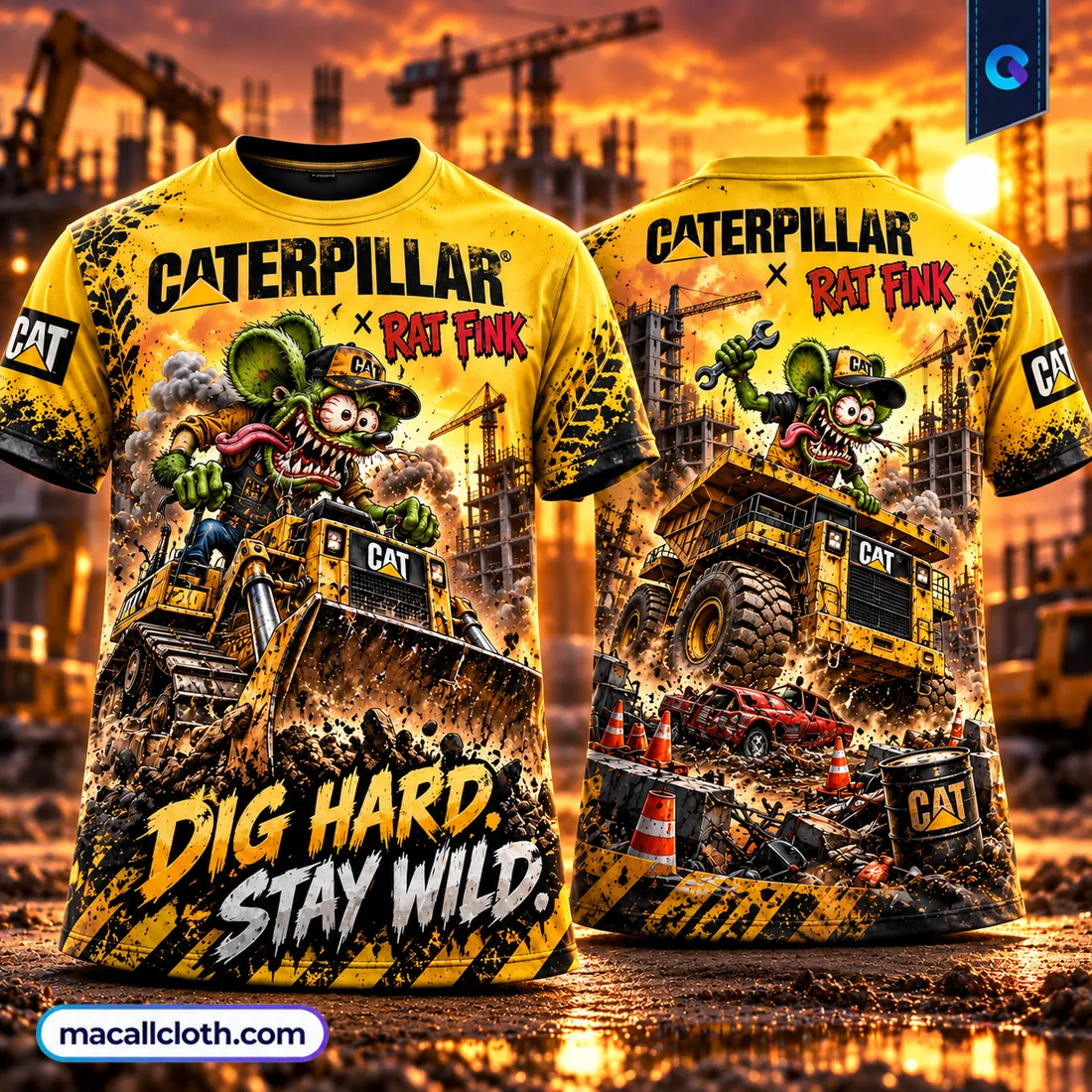 Caterpillar x Rat Fink Dig Hard Shirt Caterpillar x Rat Fink Dig Hard Shirt