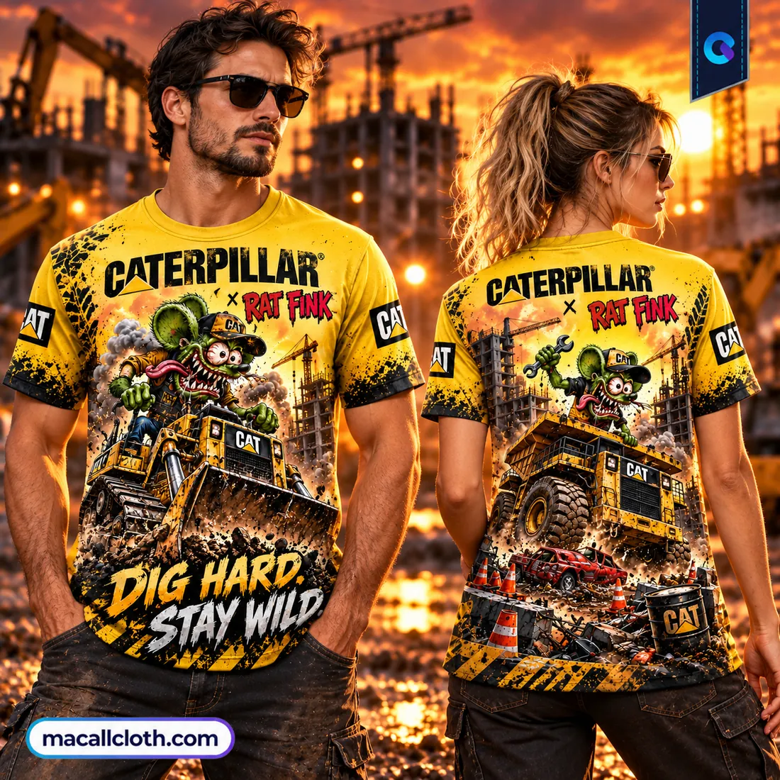 Caterpillar x Rat Fink Dig Hard Shirt Caterpillar x Rat Fink Dig Hard Shirt