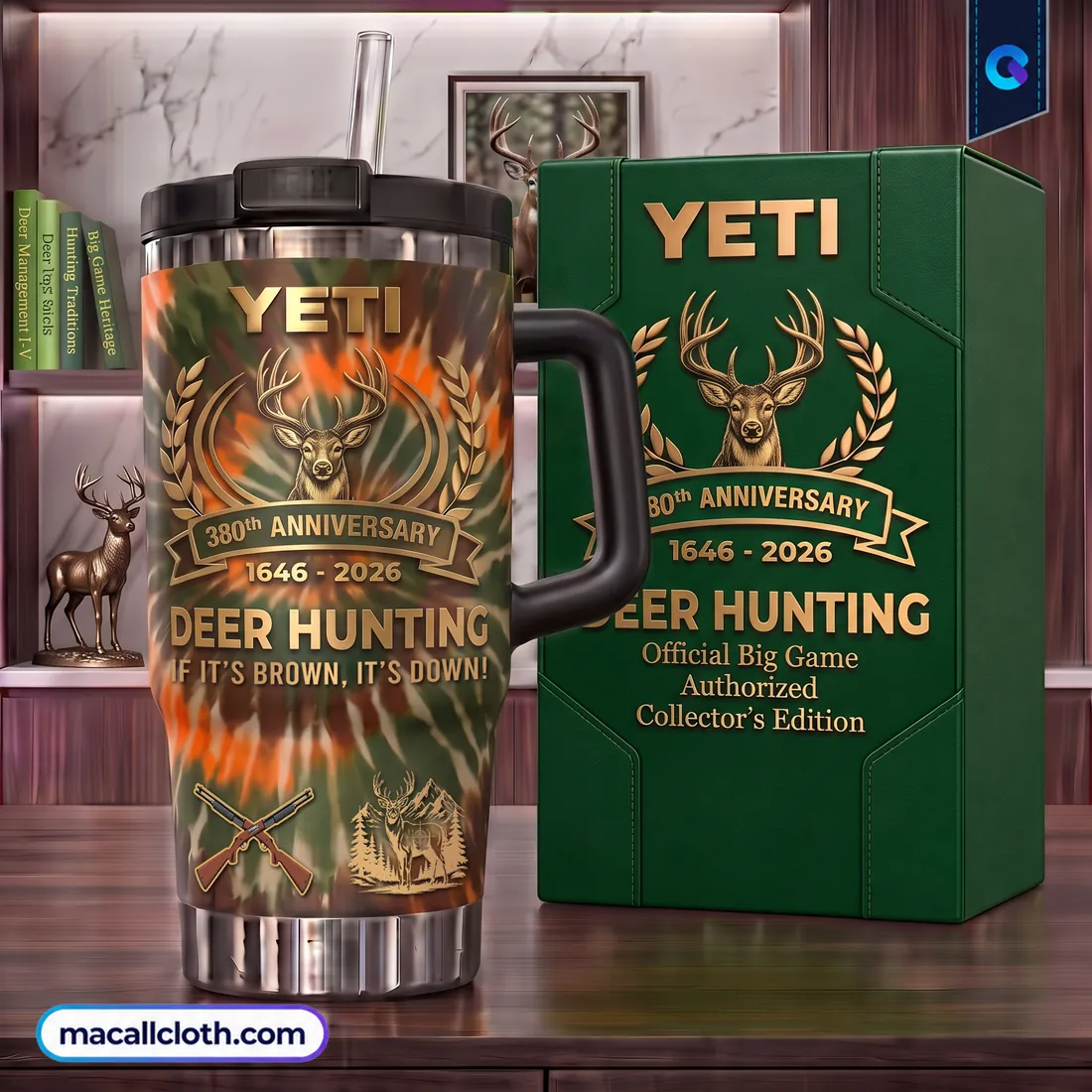 Yeti 380th Anniversary Deer Hunting Handle Tumbler Yeti 380th Anniversary Deer Hunting Handle Tumbler