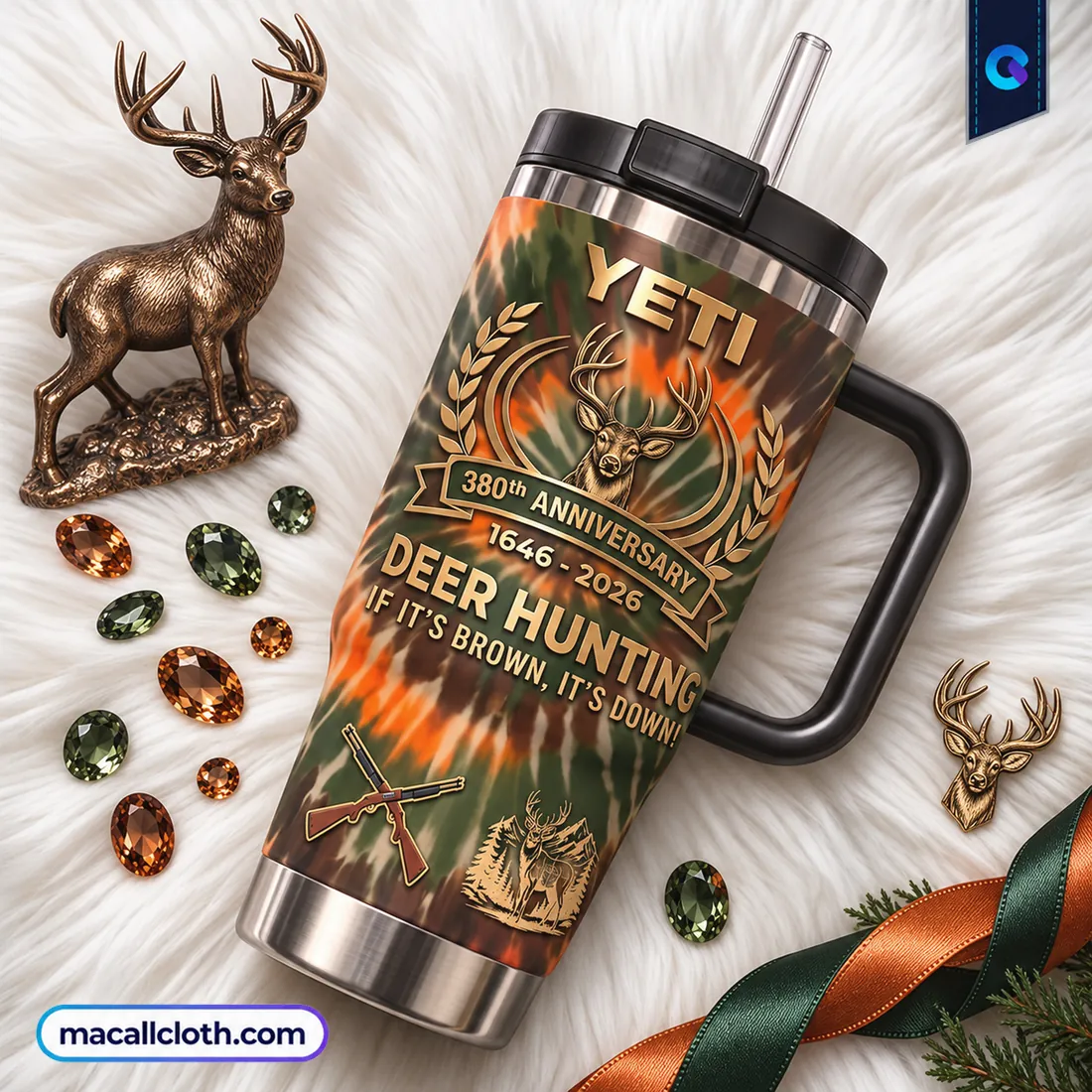 Yeti 380th Anniversary Deer Hunting Handle Tumbler Yeti 380th Anniversary Deer Hunting Handle Tumbler