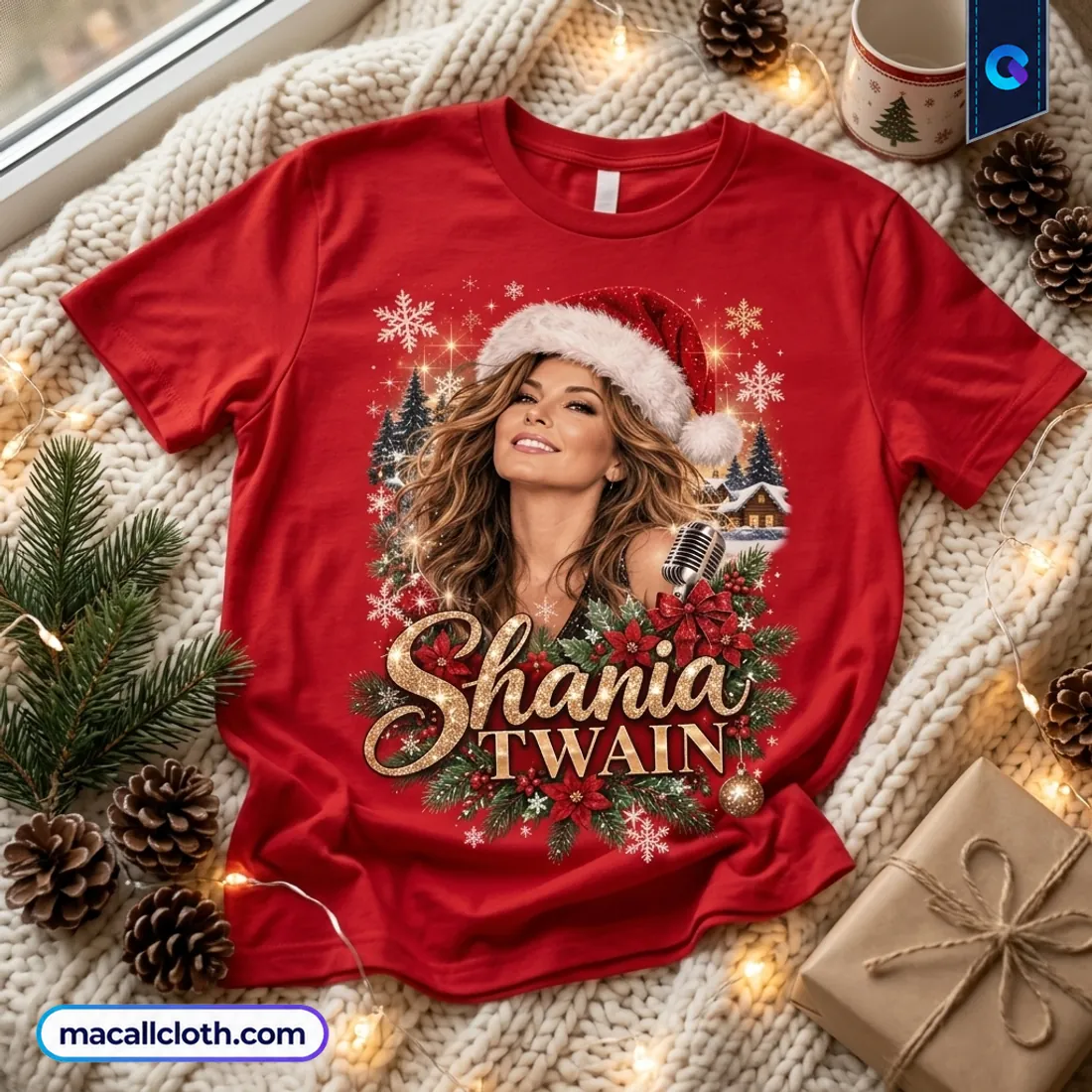 Shania Twain Christmas Red Shirt Shania Twain Christmas Red Shirt
