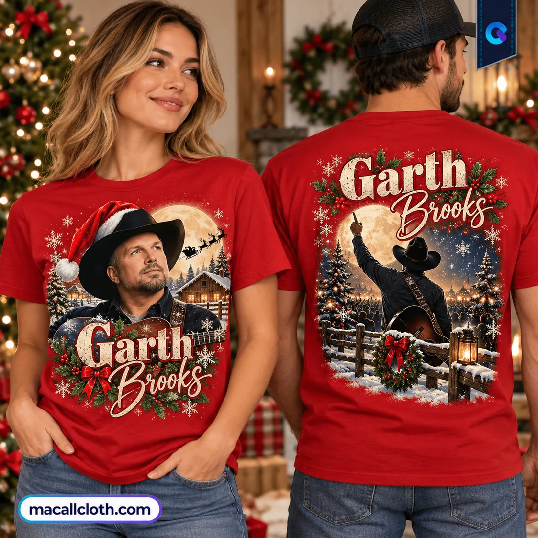 Garth Brooks Moonlit Christmas Shirt Garth Brooks Moonlit Christmas Shirt