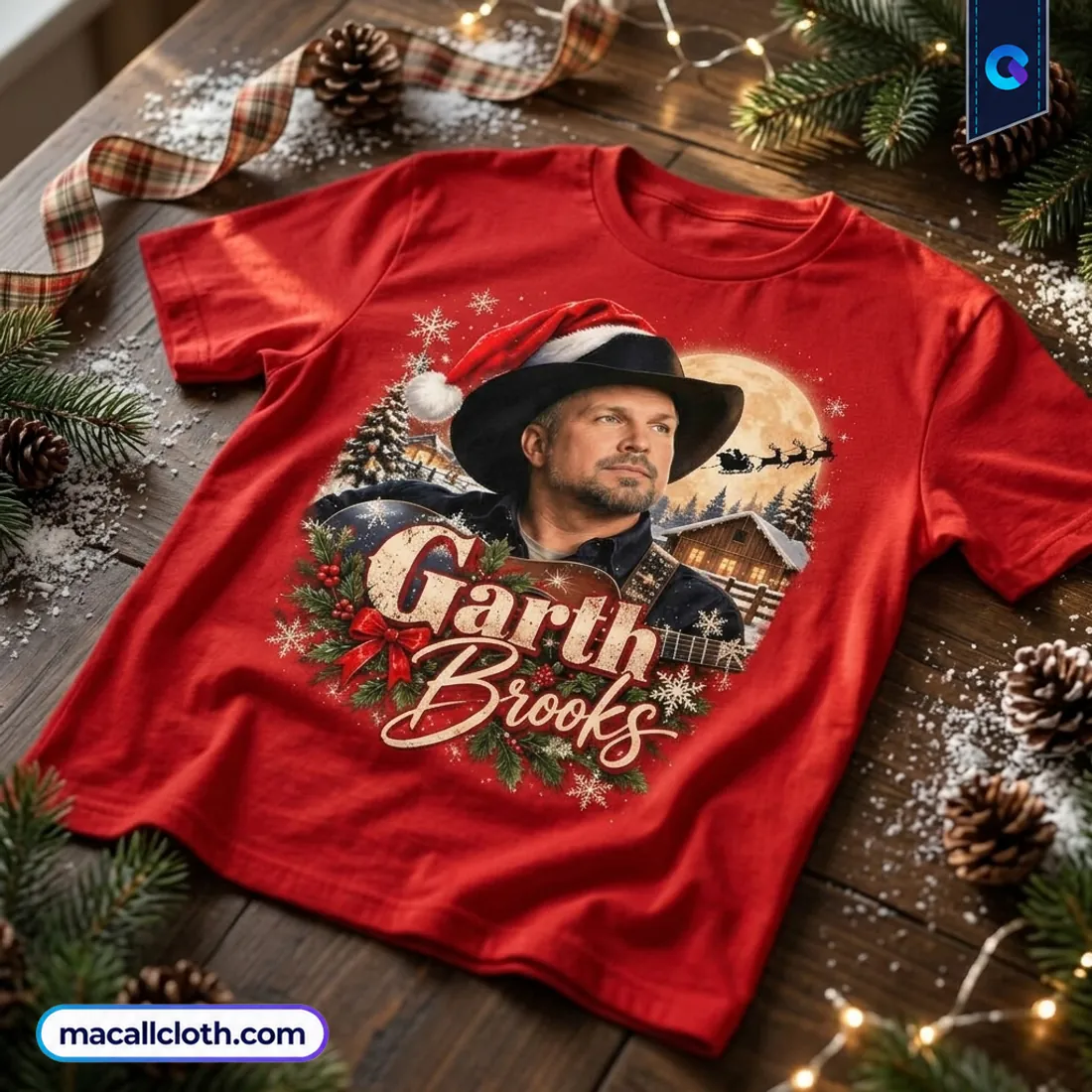 Garth Brooks Moonlit Christmas Shirt Garth Brooks Moonlit Christmas Shirt