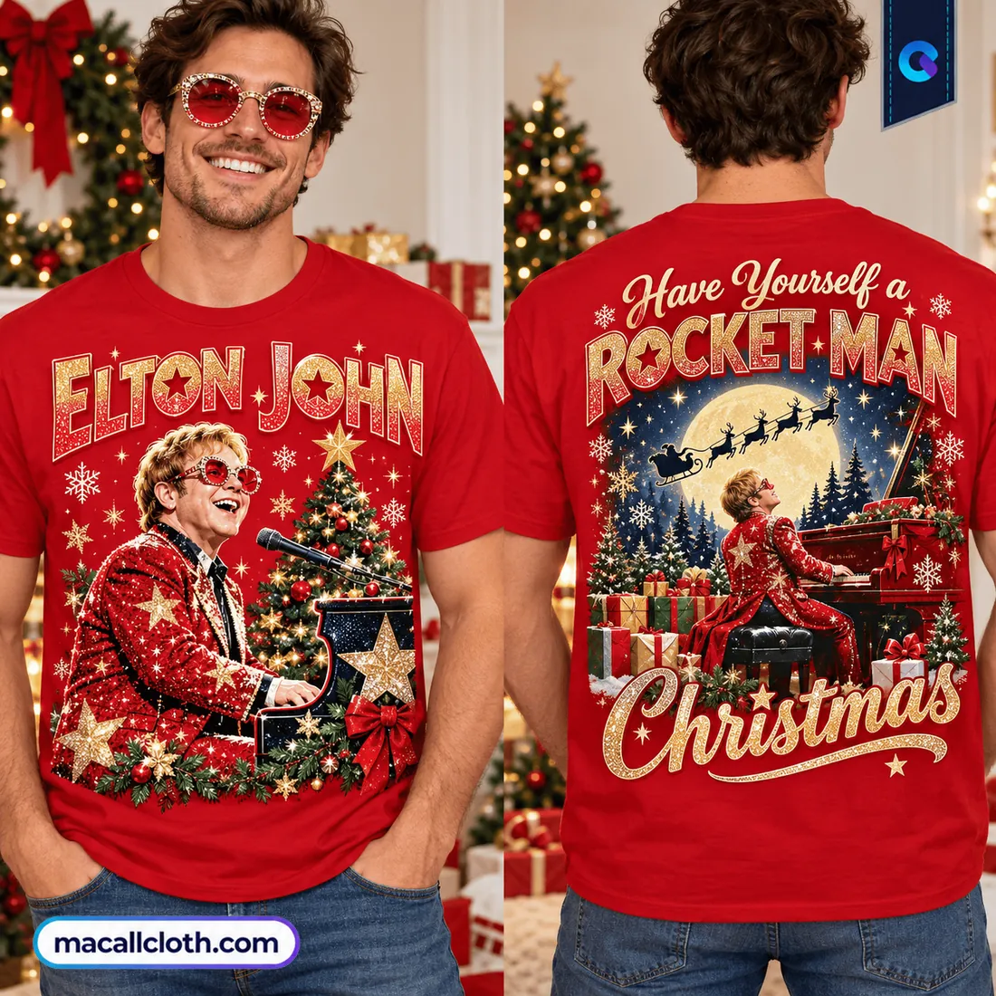 Elton John Rocket Man Christmas Red Shirt Elton John Rocket Man Christmas Red Shirt