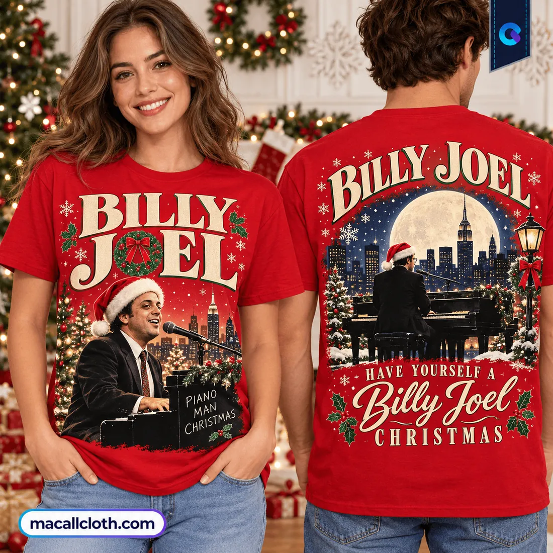 Billy Joel Piano Man Christmas Red Shirt Billy Joel Piano Man Christmas Red Shirt