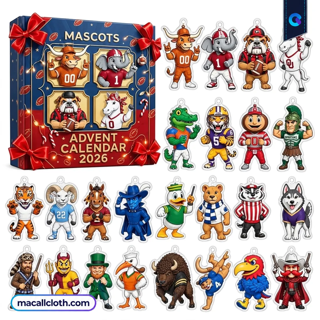 NCAA College Football Mascots Advent Calendar NCAA College Football Mascots Advent Calendar