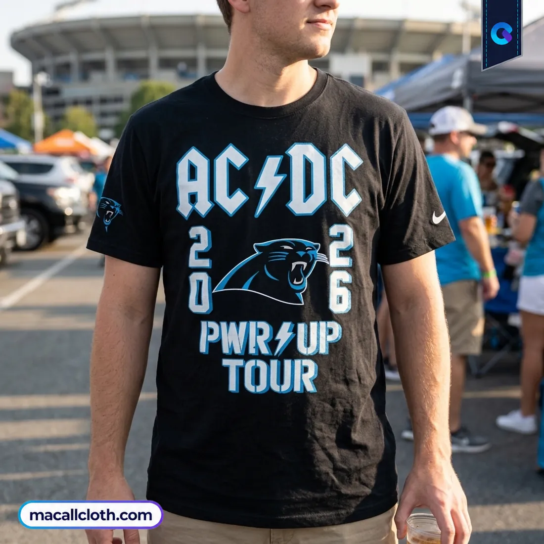 AC/DC Carolina Panthers 2026 Black Shirt AC/DC Carolina Panthers 2026 Black Shirt