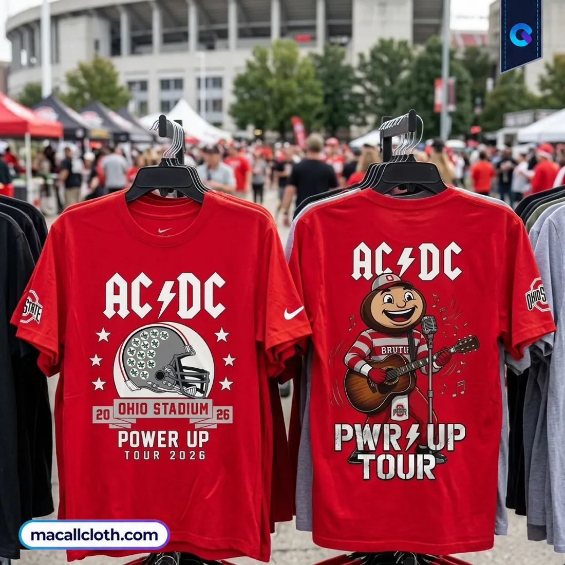 ACDC Ohio State Power Up Tour 2026 Red Shirt ACDC Ohio State Power Up Tour 2026 Red Shirt