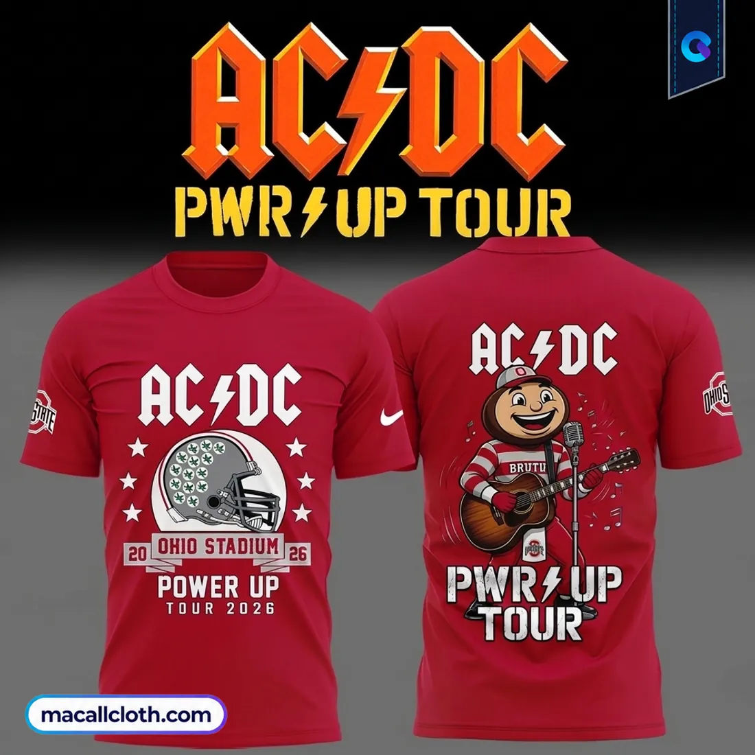 ACDC Ohio State Power Up Tour 2026 Red Shirt ACDC Ohio State Power Up Tour 2026 Red Shirt