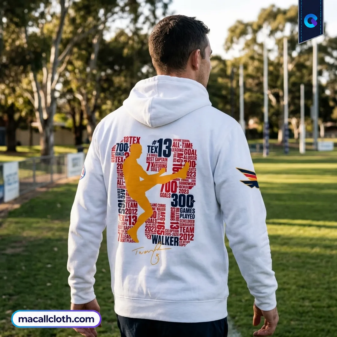 Adelaide Crows Taylor Walker White Hoodie Adelaide Crows Taylor Walker White Hoodie