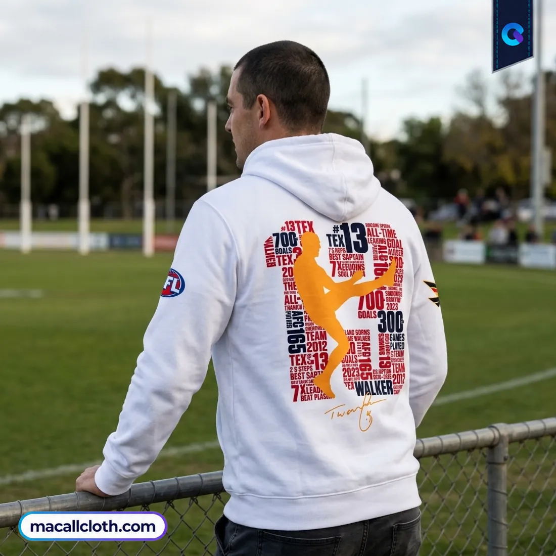 Adelaide Crows Taylor Walker White Hoodie Adelaide Crows Taylor Walker White Hoodie