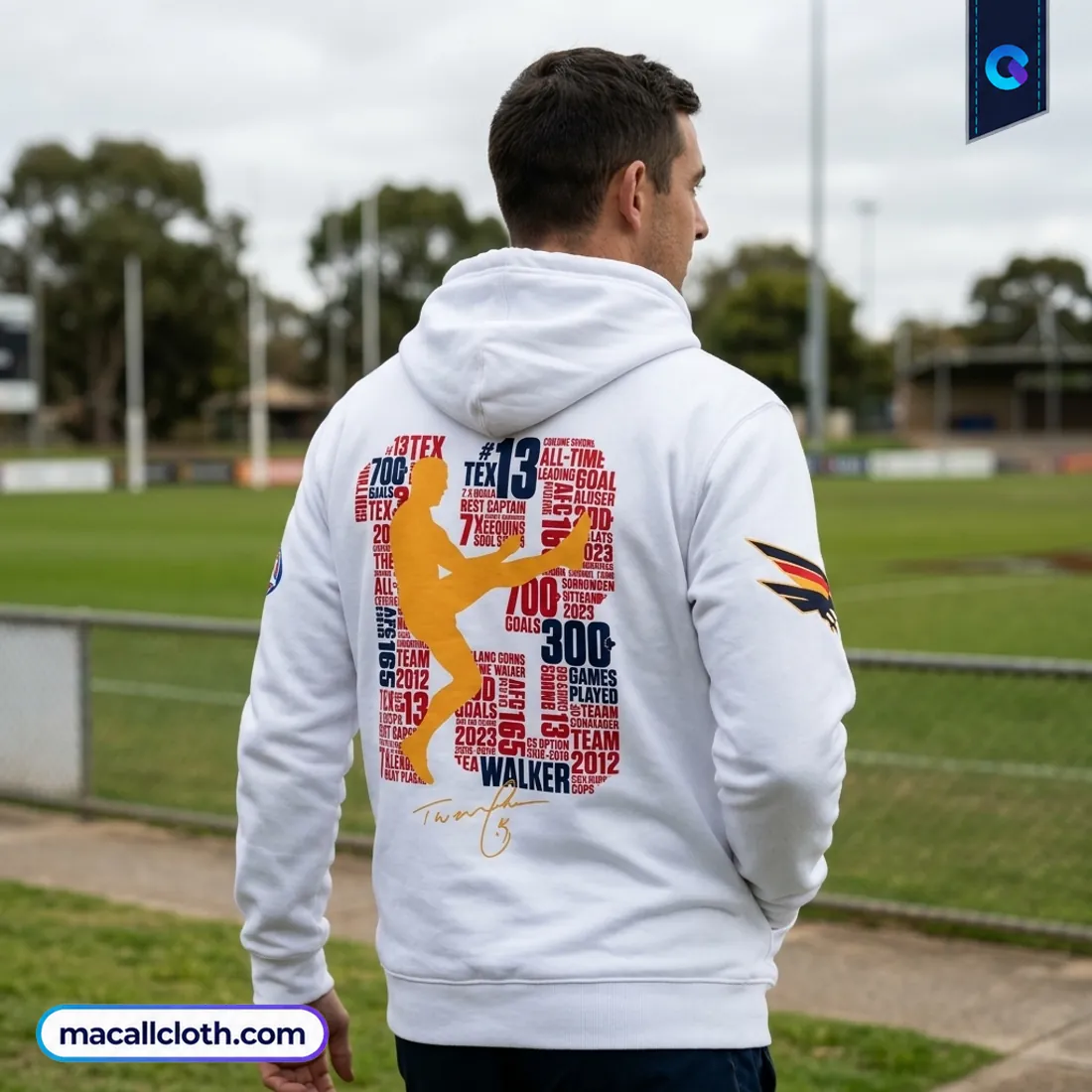 Adelaide Crows Taylor Walker White Hoodie Adelaide Crows Taylor Walker White Hoodie